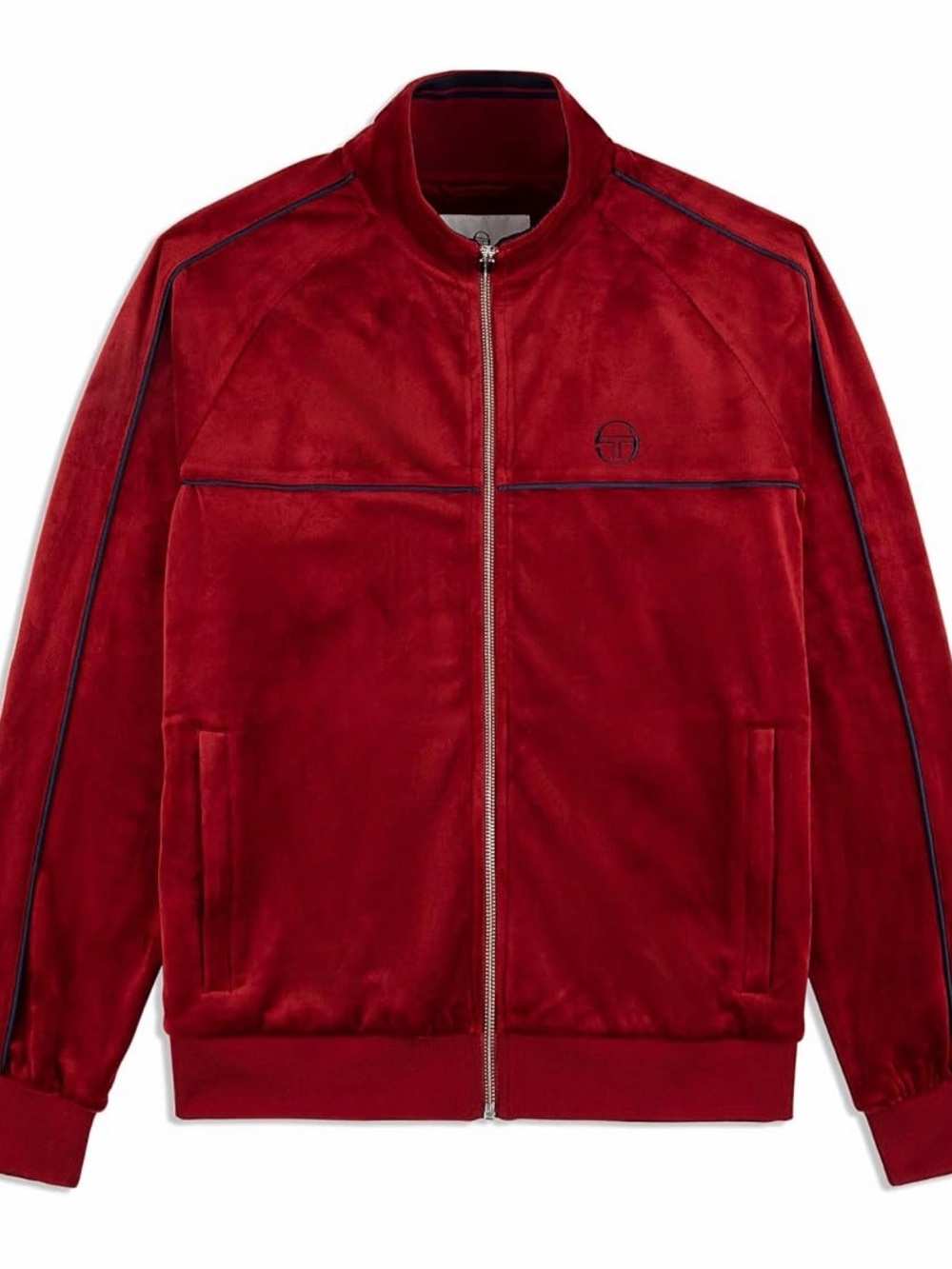 Sergio Tacchini Men's Lioni Velour Track Jacket- Sun Dried Tomato 2XL